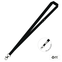 Gemini Plain Lanyard with Carabiner and Breakaway - 15mm rPET