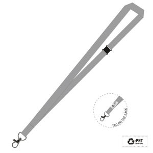 Gemini Plain Lanyard with Carabiner and Breakaway - 20mm rPET