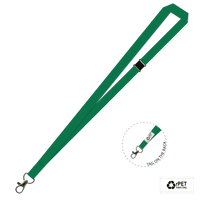 Gemini Plain Lanyard with Carabiner and Breakaway - 15mm rPET