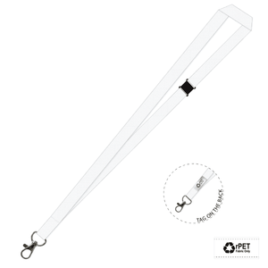 Gemini Plain Lanyard with Carabiner and Breakaway - 20mm rPET