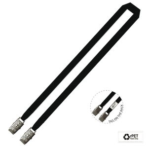 Gemini Plain Lanyard with Double Alligator - 15mm rPET