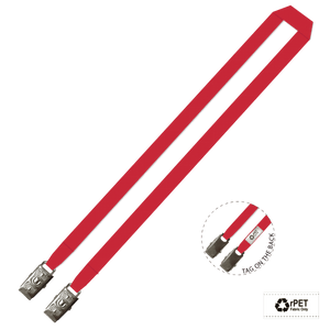 Gemini Plain Lanyard with Double Alligator - 15mm rPET