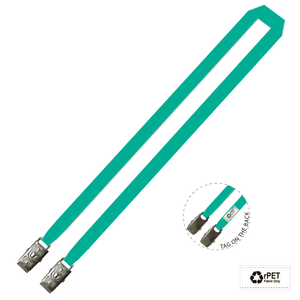 Gemini Plain Lanyard with Double Alligator - 15mm rPET