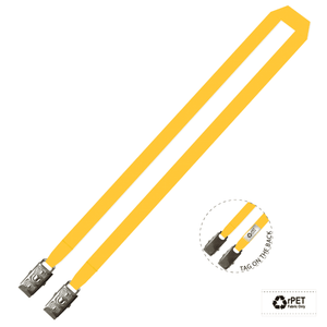 Gemini Plain Lanyard with Double Alligator - 15mm rPET