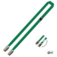 Gemini Plain Lanyard with Double Alligator and Breakaway - 15mm rPET