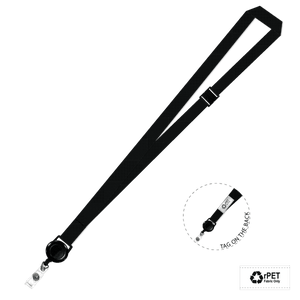 Gemini Plain Lanyard with Retractable Reel and Breakaway - 15mm Polyester