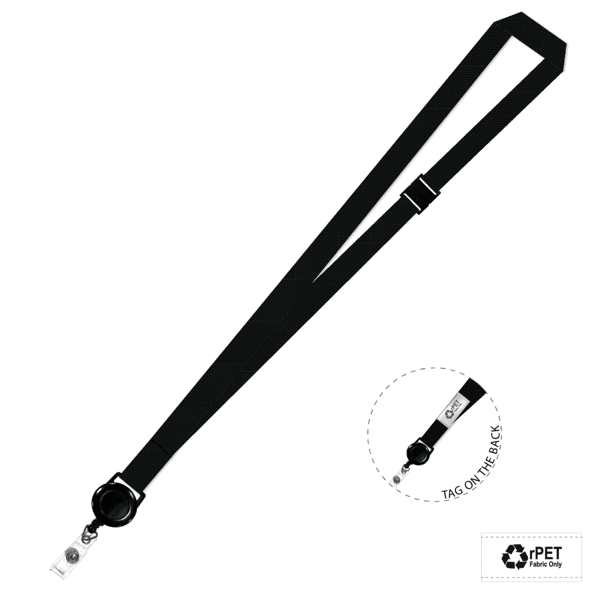 Gemini Plain Lanyard with Retractable Reel and Breakaway - 15mm Polyester