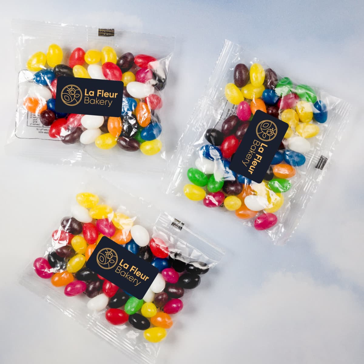 Assorted Colour Mini Jelly Beans in 50 Gram Cello Bag