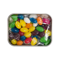 Assorted Colour Mini Jelly Beans in Silver Rectangular Tin