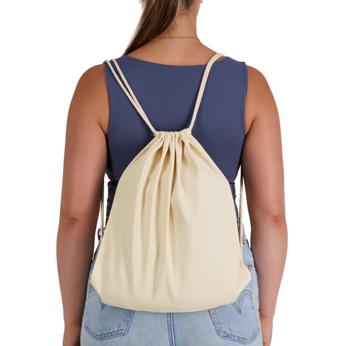 Calico Drawstring Library Backpack