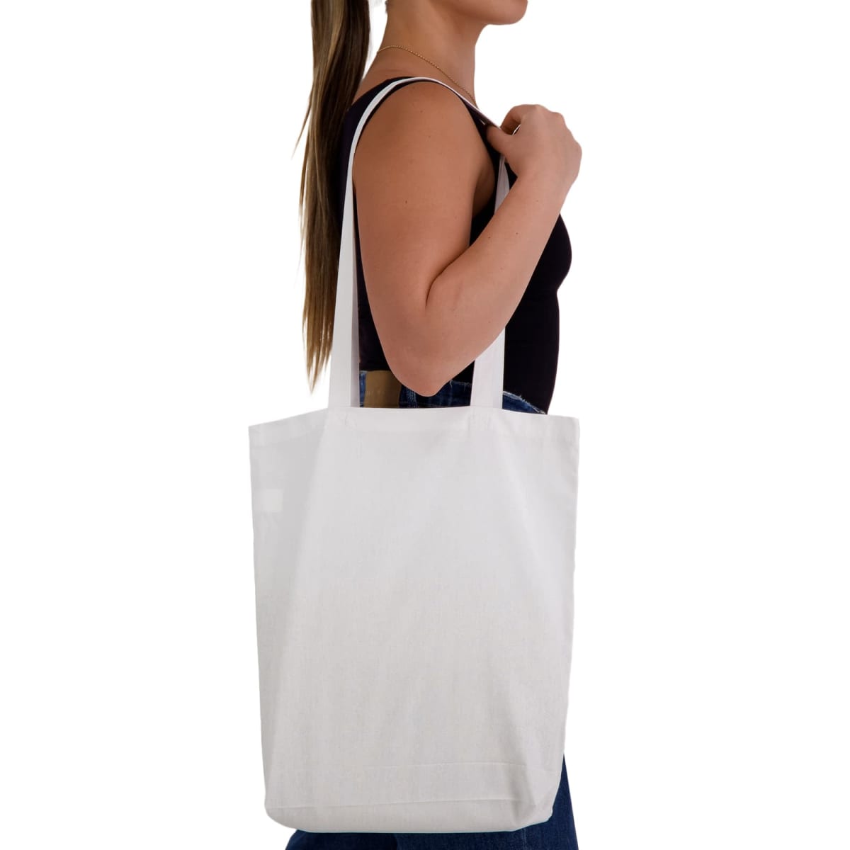 Coloured Cotton Long Handle Bag