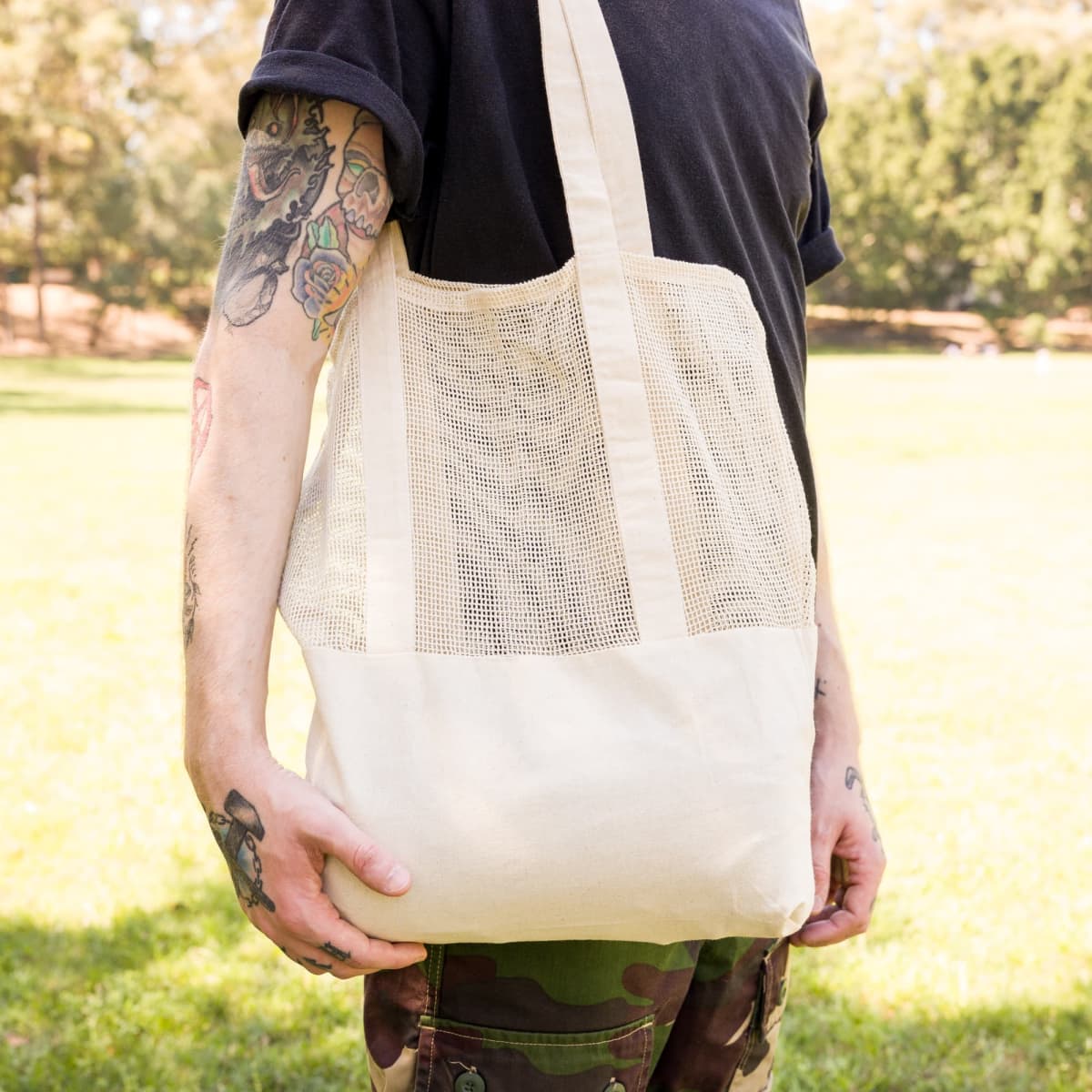 Scoot Calico / Mesh Tote Bag