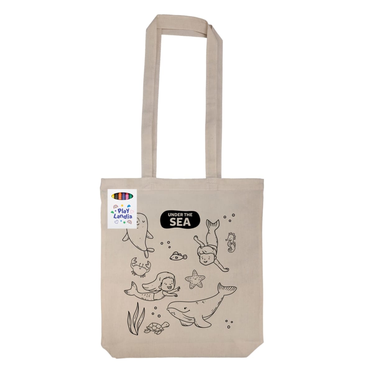 Get Crafty Folding Calico Bag and Crayons