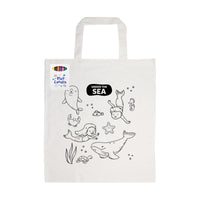 Colouring Short Handle Cotton Bag & Crayons