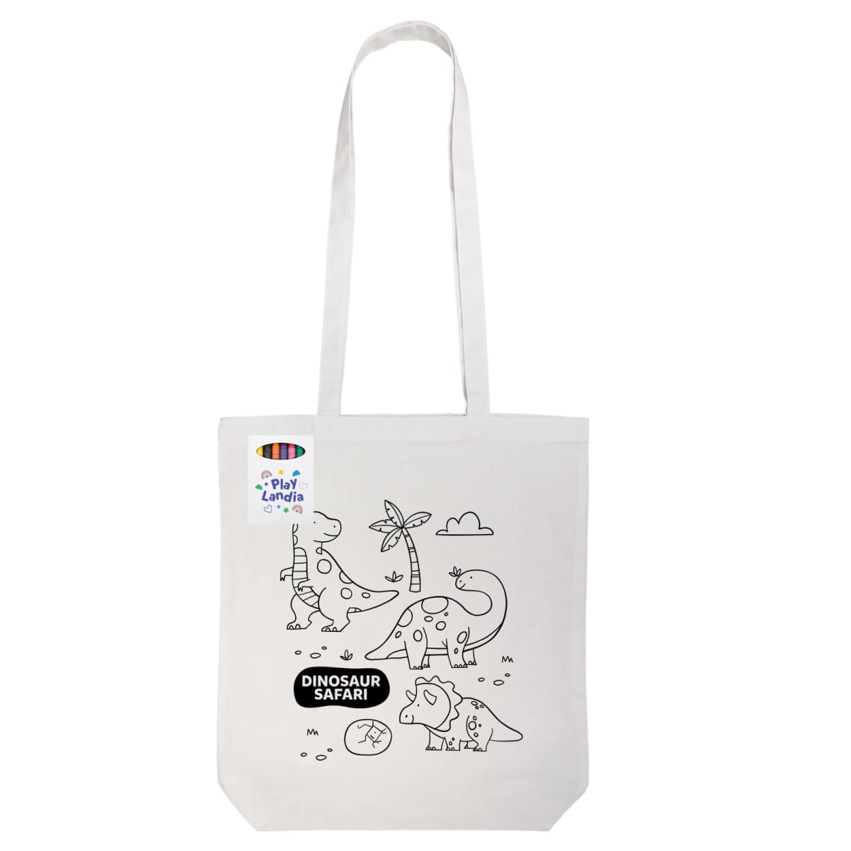 Colouring Long Handle Cotton Bag & Crayons