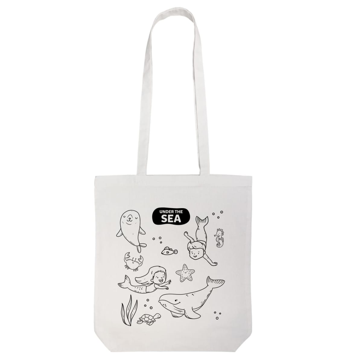 Colouring Long Handle Cotton Bag & Pencils