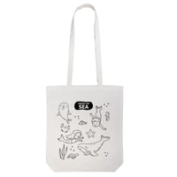 Colouring Long Handle Cotton Bag & Pencils