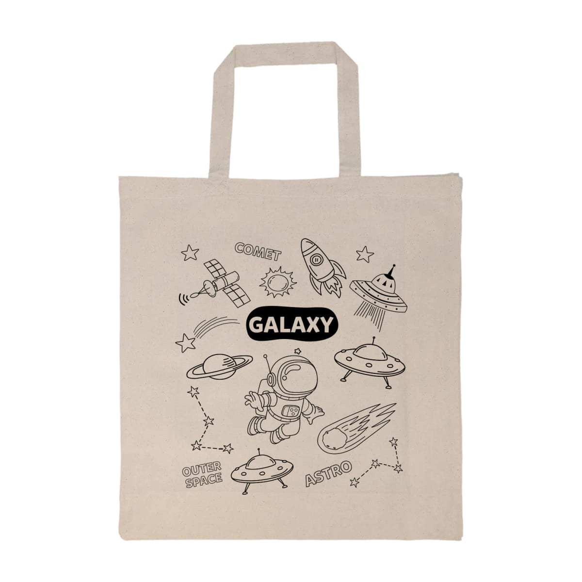 Colouring Short Handle Calico Bag & Crayons