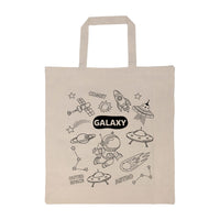 Colouring Short Handle Calico Bag & Crayons