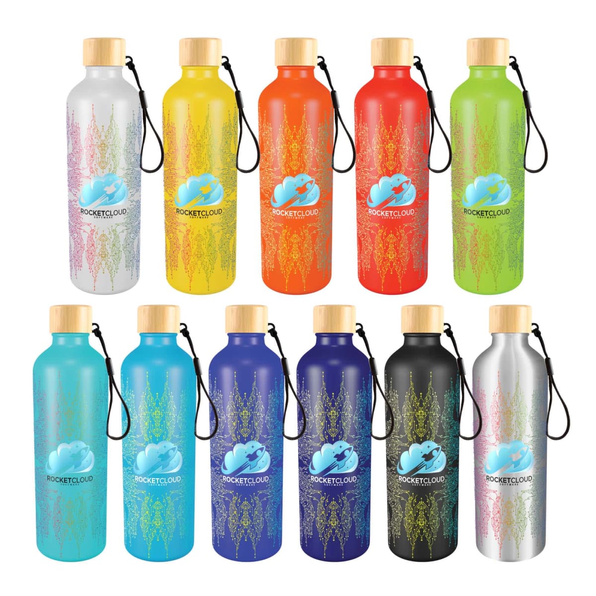 Gelato Aluminium Drink Bottle with Bamboo Lid