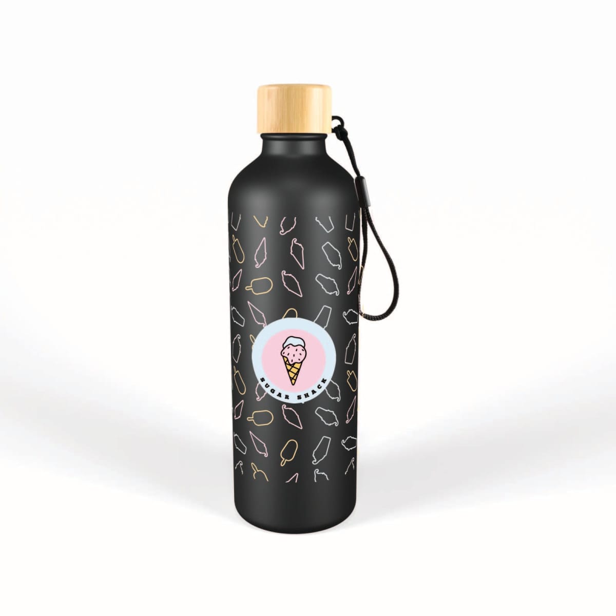 Gelato Aluminium Drink Bottle with Bamboo Lid