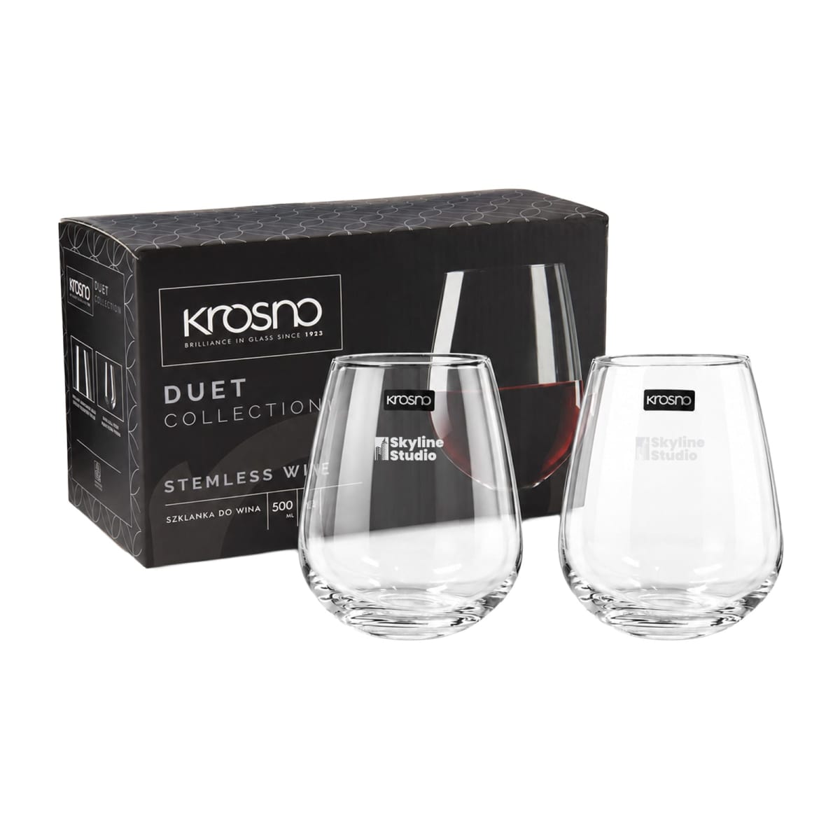 Krosno Duet Stemless Wine Glass Set