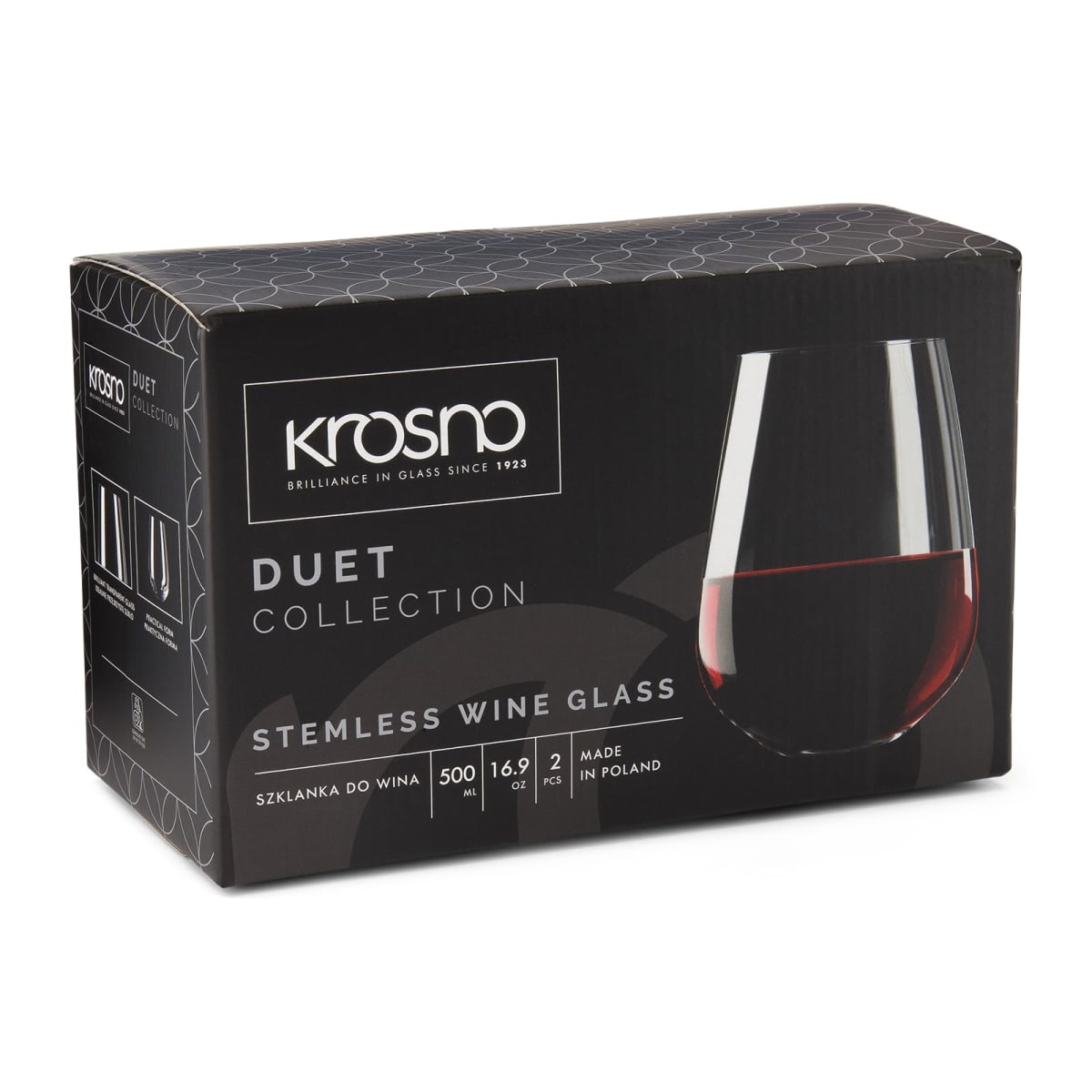 Krosno Duet Stemless Wine Glass Set
