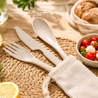Delish Eco Cutlery Set in Calico Pouch