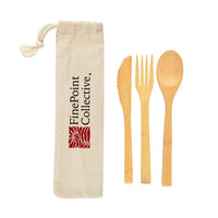 Miso Bamboo Cutlery Set in Calico Pouch