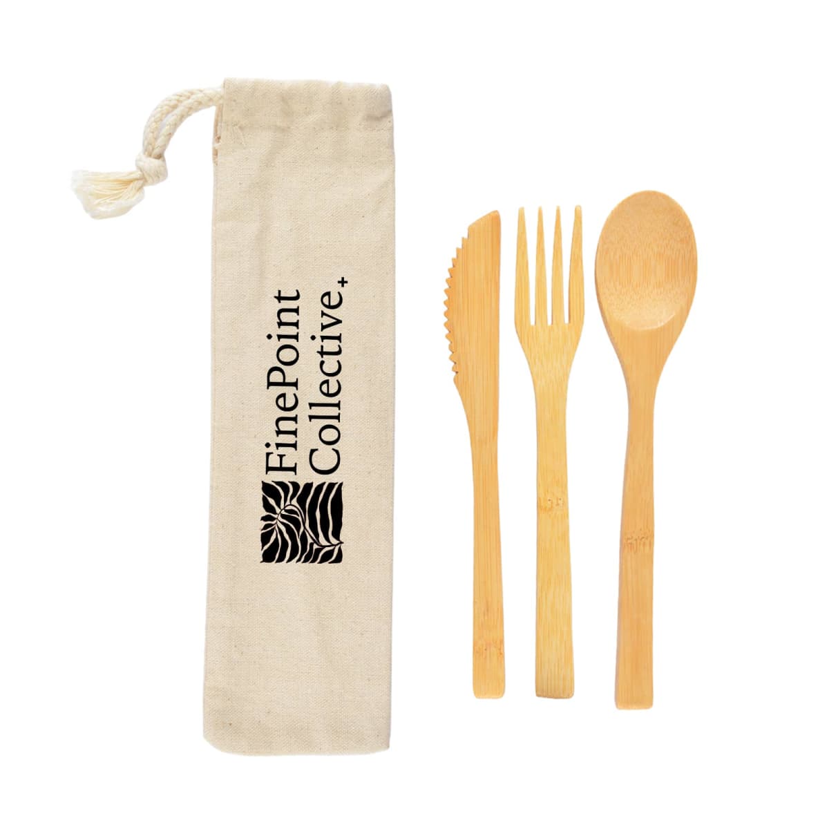 Miso Bamboo Cutlery Set in Calico Pouch
