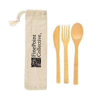 Miso Bamboo Cutlery Set in Calico Pouch