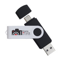 Swivel USB Flash Drive Dual 8GB