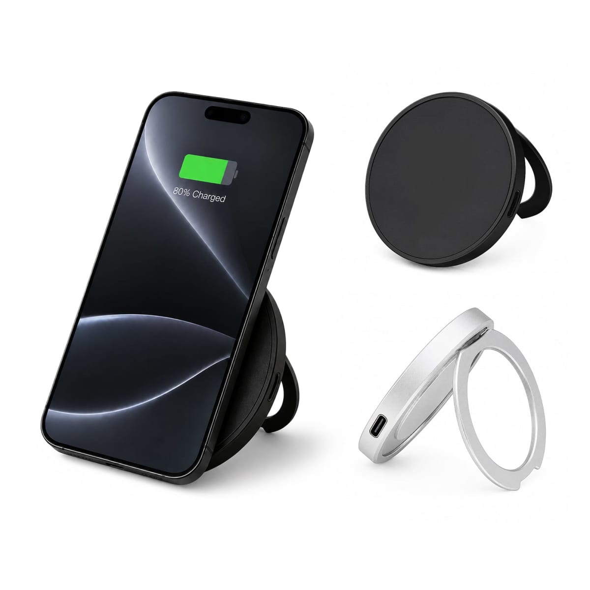 Puck Magnetic Phone and Watch Charger with Stand