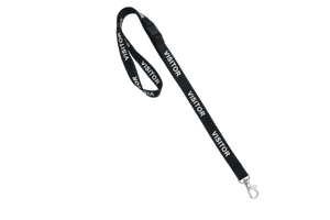 Pre-Printed 15mm VISITOR Lanyard - Carabiner and Breakaway