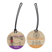 Bamboo Luggage Tag Round 75mm Slotted