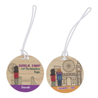 Bamboo Luggage Tag Round 75mm Slotted