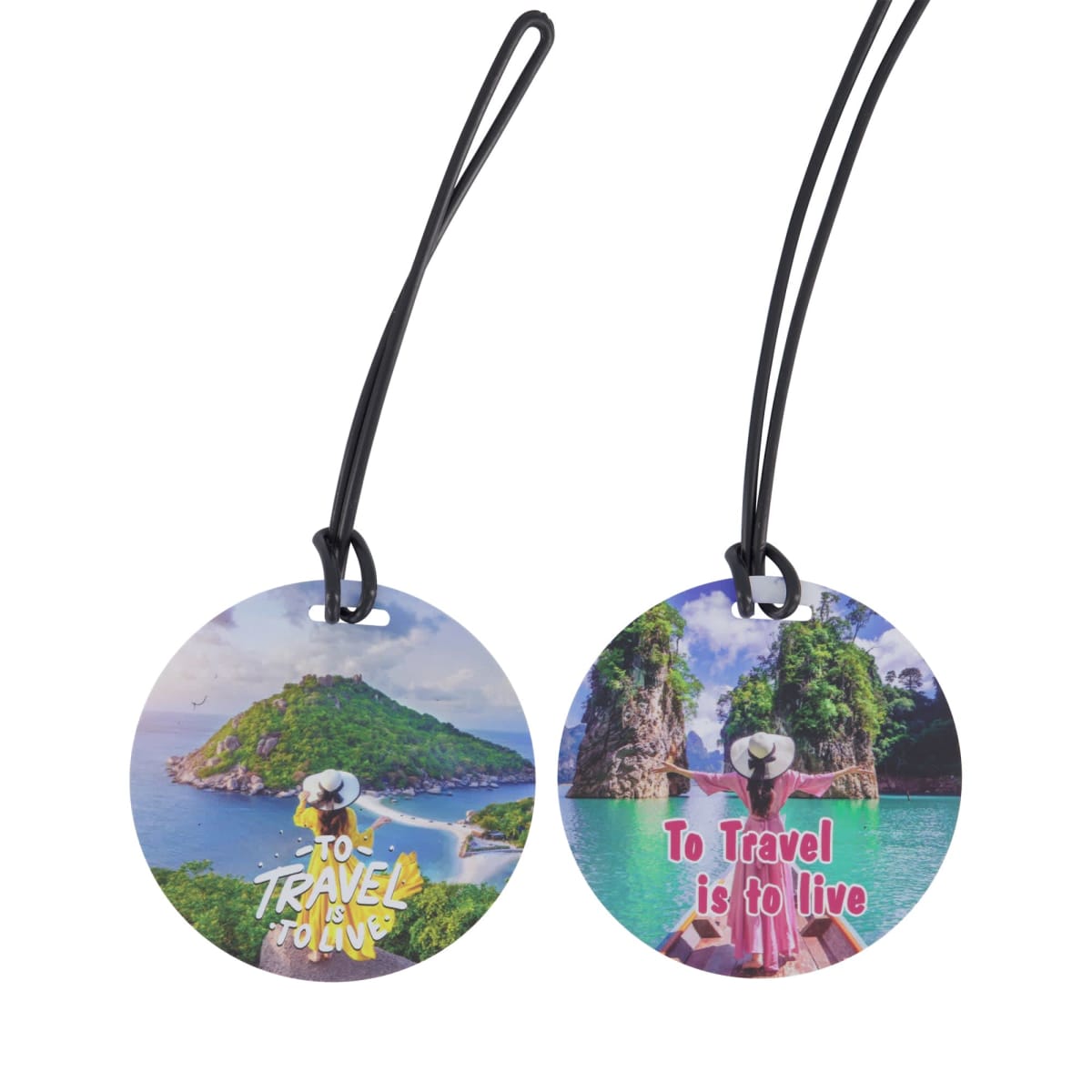 Plastic Luggage Tag (PET) Round 75mm Slotted