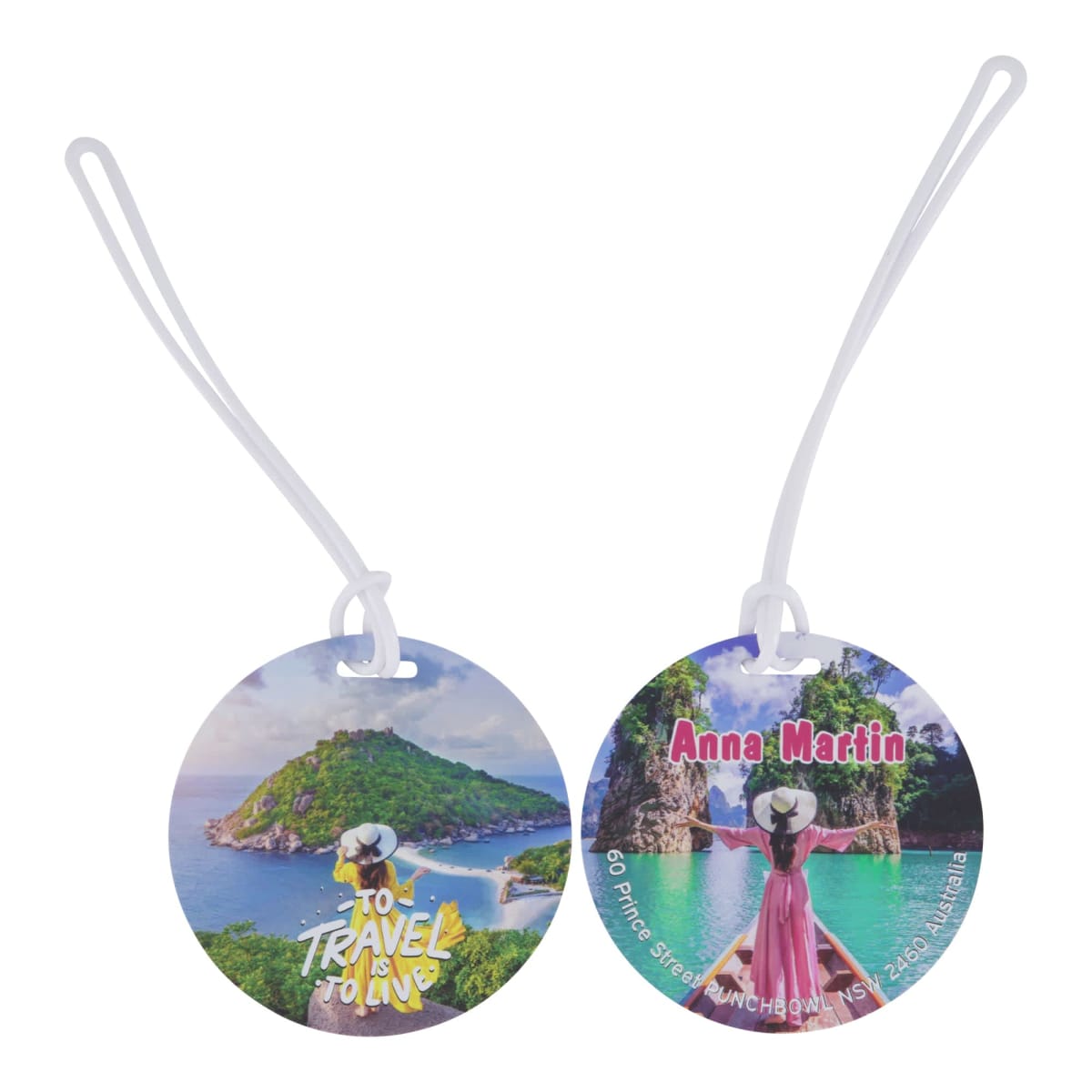 Plastic Luggage Tag (PET) Round 75mm Slotted