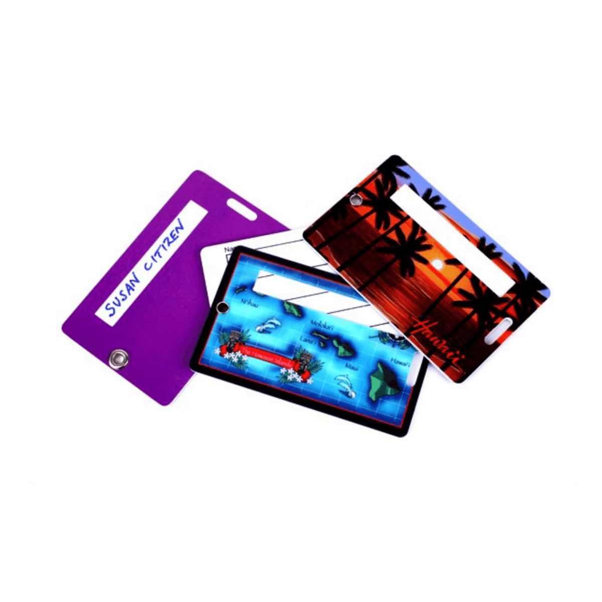 Plastic Luggage Tag with Eyelet and Address Panel - Indent