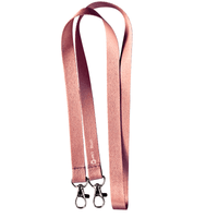 Virgo Plain Silky Smooth Lanyard with Double Carabiner - 15mm rPET