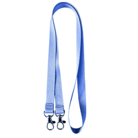 Virgo Plain Silky Smooth Lanyard with Double Carabiner - 15mm rPET