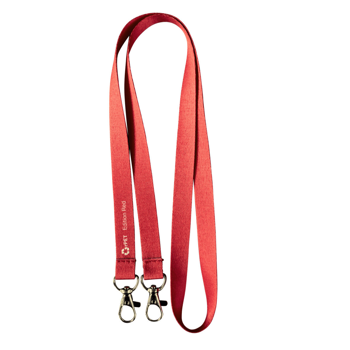 Virgo Plain Silky Smooth Lanyard with Double Carabiner - 15mm rPET