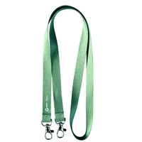 Virgo Plain Silky Smooth Lanyard with Double Carabiner - 15mm rPET