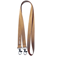 Virgo Plain Silky Smooth Lanyard with Double Carabiner - 15mm rPET