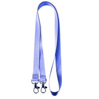Virgo Plain Silky Smooth Lanyard with Double Carabiner - 15mm rPET