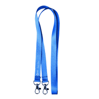 Virgo Plain Silky Smooth Lanyard with Double Carabiner - 15mm rPET