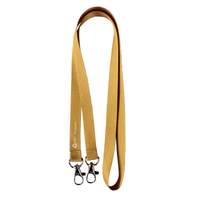 Virgo Plain Silky Smooth Lanyard with Double Carabiner - 15mm rPET
