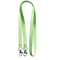 Virgo Plain Silky Smooth Lanyard with Double Carabiner - 15mm rPET