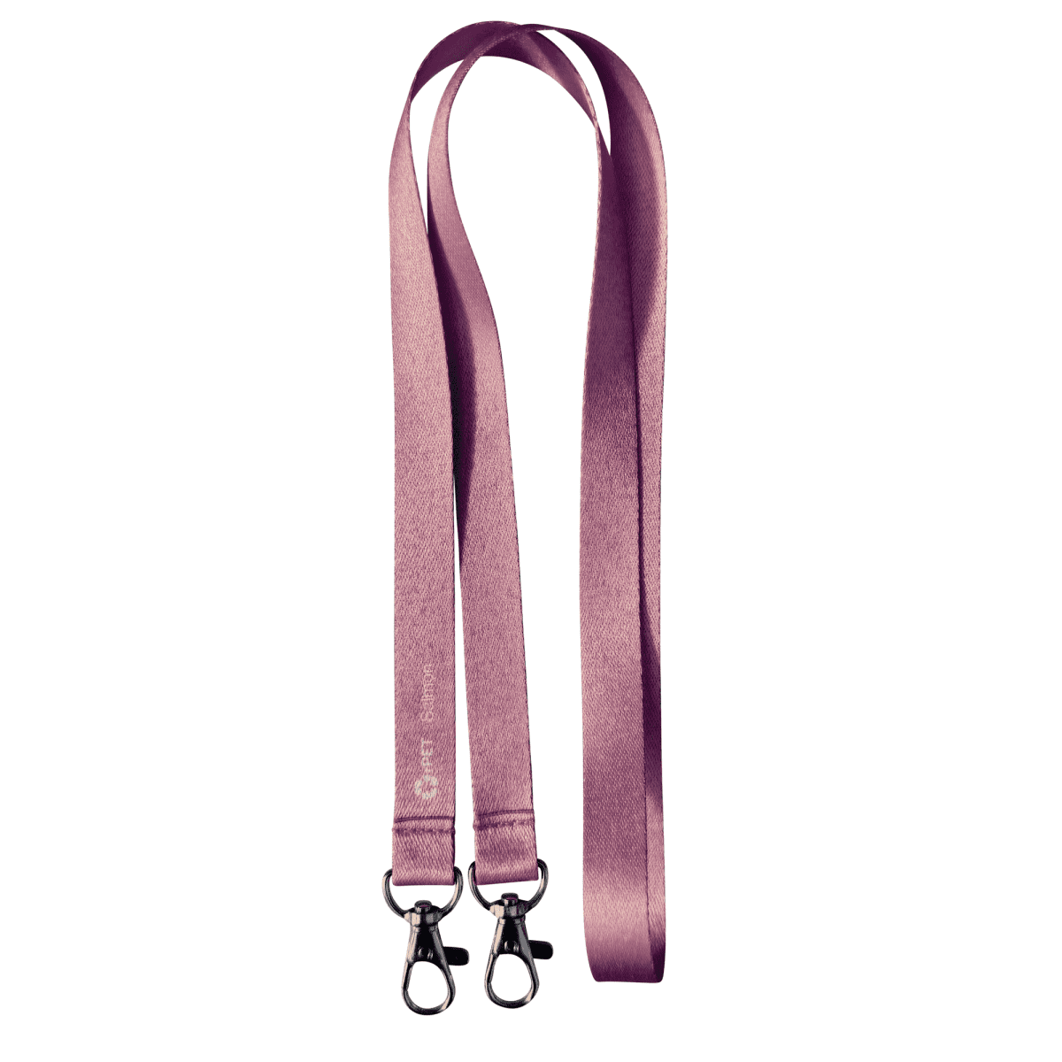 Virgo Plain Silky Smooth Lanyard with Double Carabiner - 15mm rPET