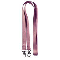 Virgo Plain Silky Smooth Lanyard with Double Carabiner - 15mm rPET